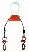 Adjust-A-Leg Model AL2 Two Point Lift Cable Sling Allows Crane Hook to be Directly Over Center of Gravity in Unbalance or Non Symetrical Two Point Lift Loads