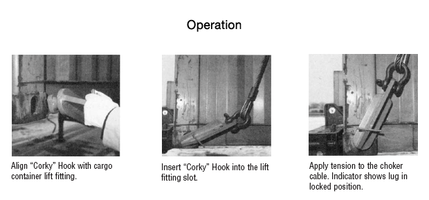 Caldwell Container Lifting Lug Hook in use