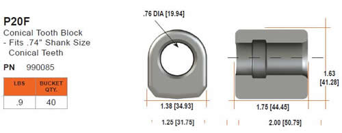 Pengo Conical Teeth P20F Holder